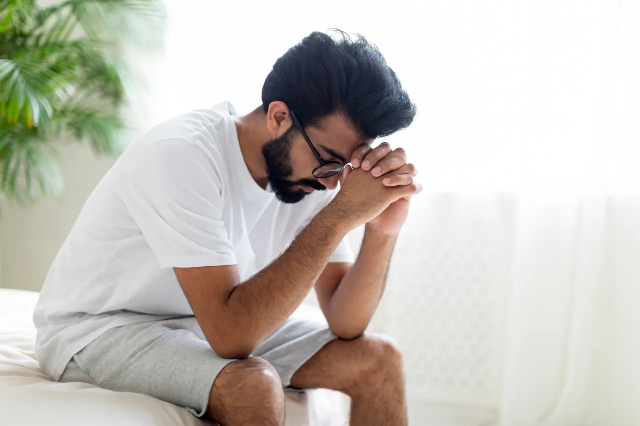 A man experiencing concern due to low libido.